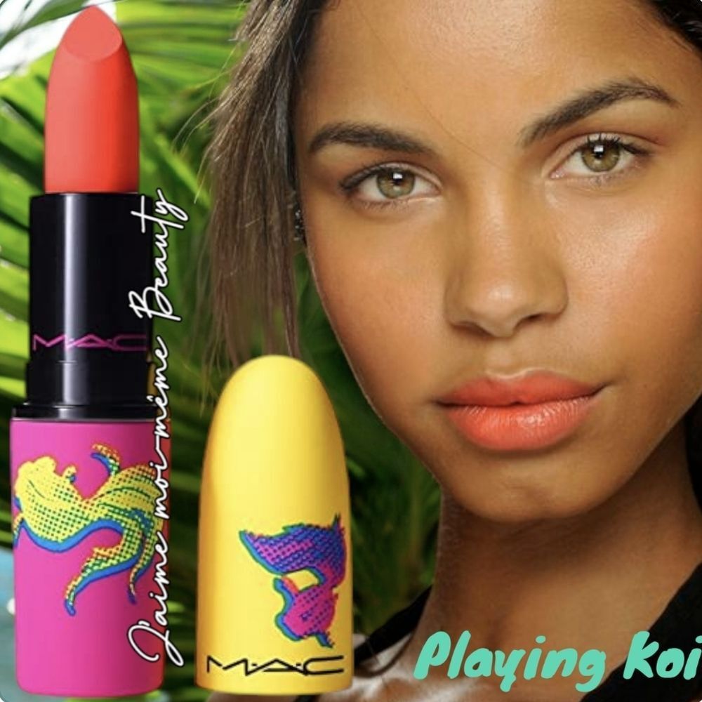 MAC Powderkiss Limited Edition Lipstick in Playing Koi - Bright Pinky Coral